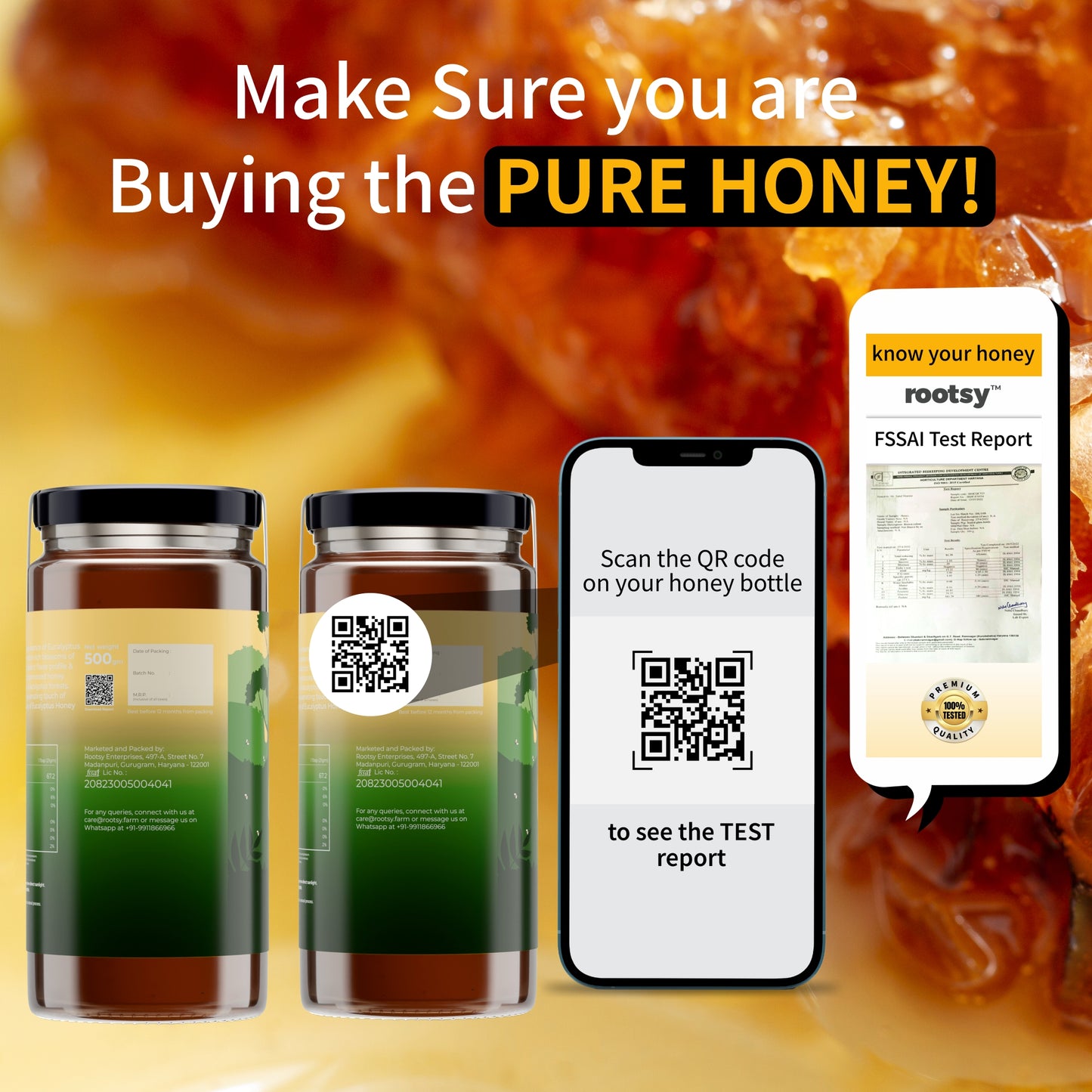 Rootsy Raw Eucalyptus Honey Duo (2 x 500g)