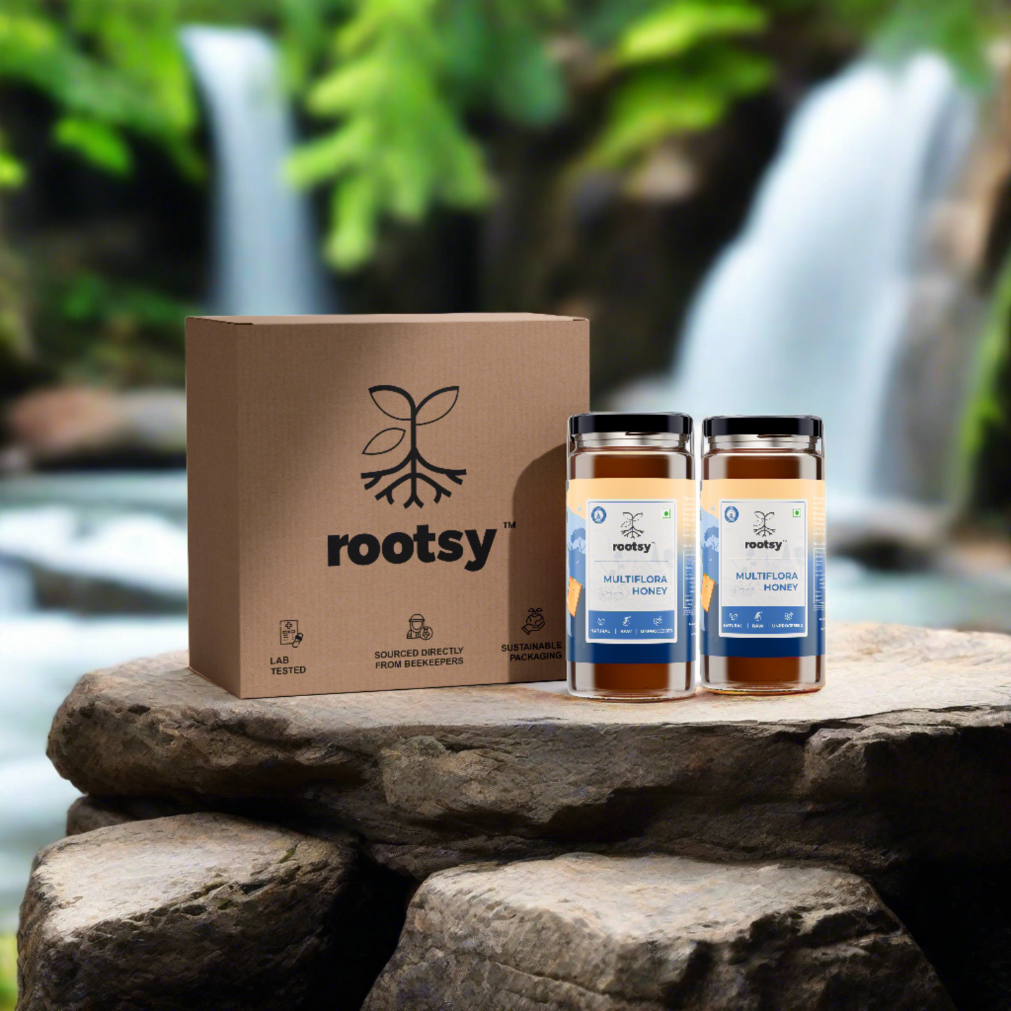 Rootsy Raw Multiflora Honey Duo (2 x 500g)