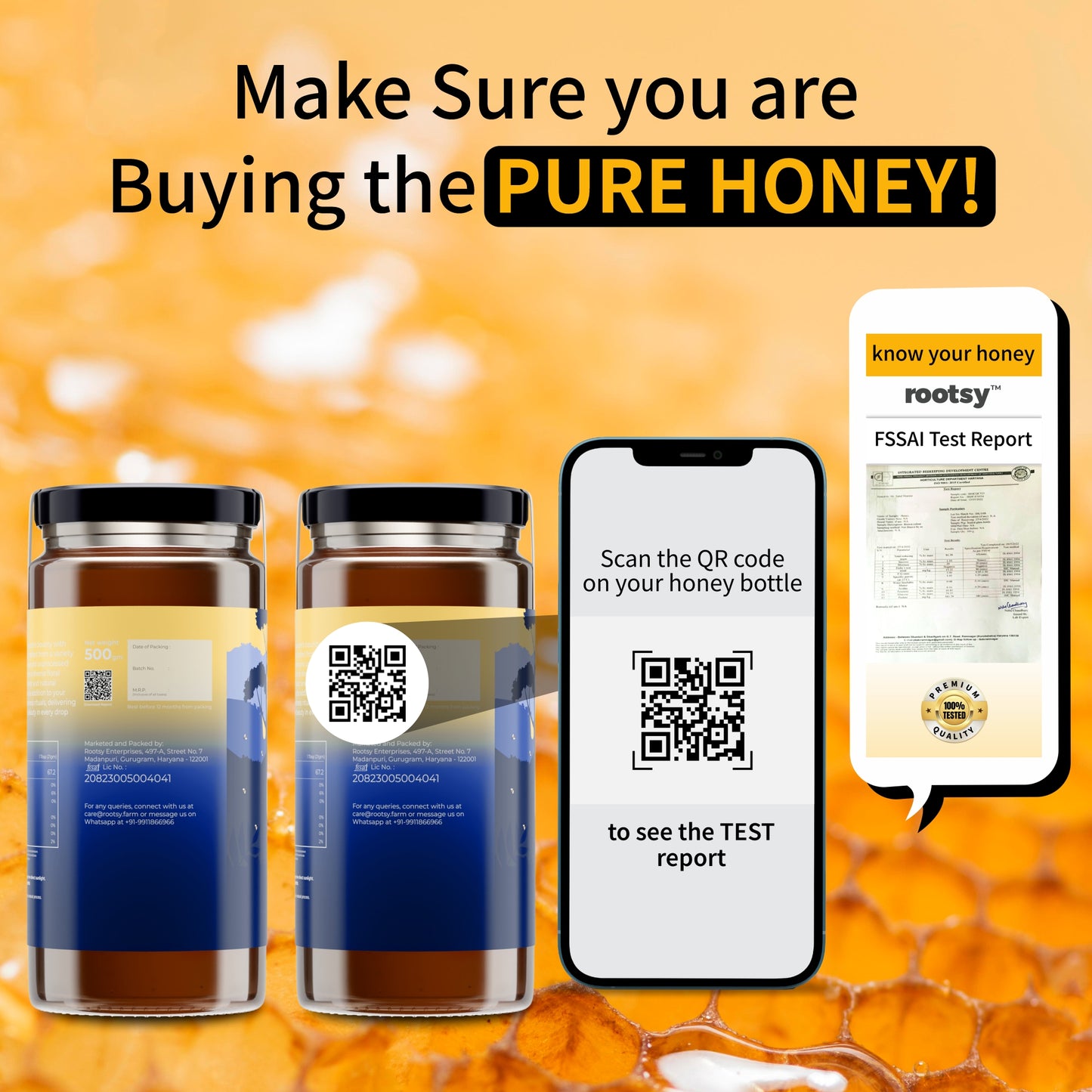 Rootsy Raw Multiflora Honey Duo (2 x 500g)