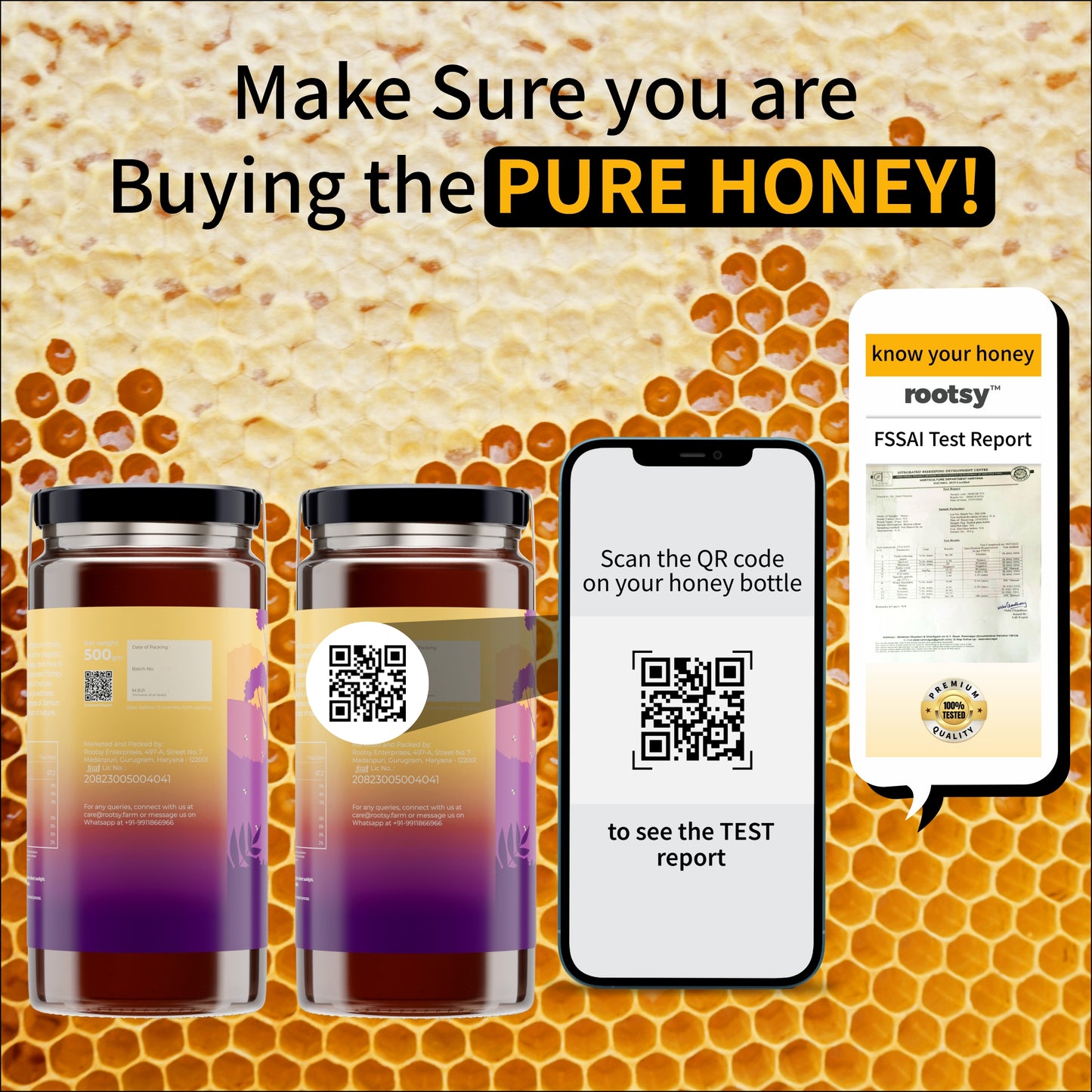 Rootsy Raw Jamun Honey Duo (2 x 500g)